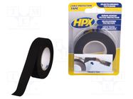 Tape: textile; W: 19mm; L: 10m; Thk: 0.3mm; caoutchouc; black; 32N/cm HPX