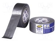 Tape: duct; W: 48mm; L: 50m; Thk: 0.17mm; silver; max.75°C; 12%; 30N/cm HPX