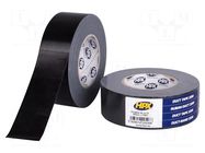 Tape: duct; W: 48mm; L: 50m; Thk: 0.24mm; black; natural caoutchouc HPX