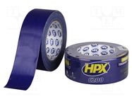 Tape: duct; W: 48mm; L: 25m; Thk: 0.3mm; blue (dark); max.60°C; 12% HPX