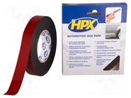 Tape: fixing; W: 25mm; L: 10m; Thk: 1.1mm; double-sided; acrylic HPX