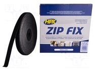 Tape: hook and loop; W: 20mm; L: 25m; Thk: 1.5mm; black; max.100°C HPX