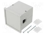 Enclosure: panel; X: 72mm; Y: 72mm; Z: 73mm; ABS; grey; screwed 