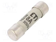 Fuse: fuse; gG; 8A; 500VAC; cylindrical; 10.3x38mm ETI POLAM