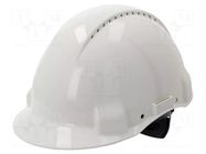 Protective helmet; vented; Size: 53÷62mm; white; ABS; G3000; 334g 3M
