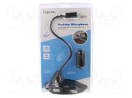Microphone; Jack 3,5mm; 1.7m; 2.2kΩ; -58dB; 100÷16000Hz LOGILINK