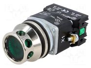 Switch: push-button; 30mm; Stabl.pos: 1; NC + NO; green; 24V; IP56 PROMET
