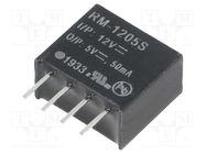 Converter: DC/DC; 0.25W; Uin: 10.8÷13.2V; Uout: 5VDC; Iout: 50mA RECOM