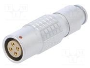 Connector: circular; 2B; plug; female; PIN: 4; soldering; for cable LEMO