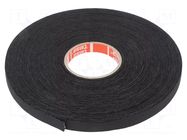 Tape: textile; W: 9mm; L: 50m; Thk: 0.26mm; Automotive; acrylic; black TESA