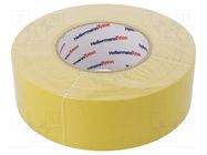 Tape: textile; W: 50mm; L: 50m; Thk: 0.31mm; yellow; 64N/cm; 10% HELLERMANNTYTON