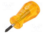 Screwdriver; Phillips; PH1; HD Classic Stubby; Blade length: 25mm C.K