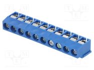 PCB terminal block; angled 90°; 5mm; ways: 10; on PCBs; 2.5mm2 ECE