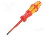 Screwdriver; insulated,slim; Phillips; PH1; Blade length: 80mm WERA