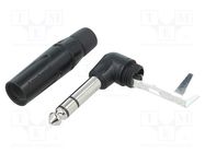 Connector: Jack 6,3mm; plug; male; stereo; ways: 3; angled 90° AMPHENOL