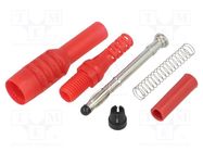 Connector: 4mm banana; plug; 10A; 1kVAC; red; nickel plated CLIFF