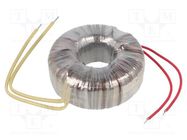 Transformer: toroidal; 160VA; 230VAC; 15V; 10.66A; Leads: cables INDEL