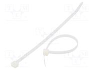 Cable tie; L: 160mm; W: 4.8mm; polyamide; 222N; natural; Ømax: 40mm FIX&FASTEN