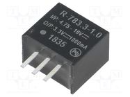 Converter: DC/DC; 3.3W; Uin: 4.75÷18V; Uout: 3.3VDC; Iout: 1A; SIP3 RECOM