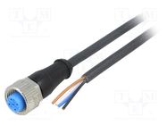 Connection lead; M12; PIN: 4; straight; 2m; plug; 250VAC; 4A; Y; IP67 SICK