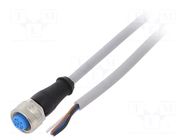 Cable: for sensors/automation; M12; PIN: 4; straight; 2m; plug; 4A; Y SICK