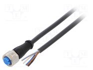 Connection lead; M12; PIN: 5; straight; 2m; plug; 125VAC; 4A; Y; IP67 SICK