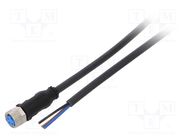 Connection lead; M8; PIN: 3; straight; 10m; plug; 60VAC; 4A; Y; IP67 SICK