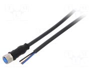 Cable: for sensors/automation; M8; PIN: 3; straight; 10m; plug; 4A; Y SICK