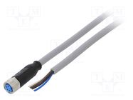 Connection lead; M8; PIN: 4; straight; 5m; plug; 60VAC; 4A; Y; IP67 SICK