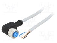 Connection lead; M12; PIN: 4; angled; 2m; plug; 250VAC; 4A; Y; IP67 SICK