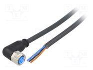 Connection lead; M8; PIN: 3; angled; 2m; plug; 60VAC; 4A; Y; -40÷80°C SICK