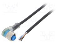 Connection lead; M12; PIN: 4; angled; 2m; plug; 4A; Y; -40÷80°C; IP67 SICK