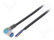 Connection lead; M8; PIN: 3; angled; 5m; plug; 4A; Y; -40÷80°C; IP67 SICK