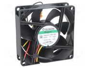 Fan: DC; axial; 24VDC; 80x80x25mm; 101.4m3/h; 44.7dBA; Vapo; 4800rpm SUNON