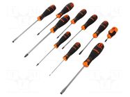 Kit: screwdrivers; square,Phillips,Pozidriv®,slot; BahcoFit BAHCO