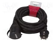 Extension lead; Sockets: 1; black; 5m; 16A LOGILINK