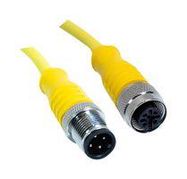 M12 CORDSET, 4-POSITION MALE ST-FEMALE ST, 24 AWG, 10M 68AK2075