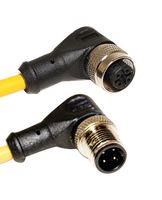 M12 CORD, 4-POS MALE RIGHT ANGLE-FEMALE RIGHT ANGLE, 22 AWG, 1M 68AK2089