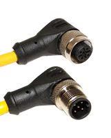 M12 CORD, 5-POS MALE RIGHT ANGLE-FEMALE RIGHT ANGLE, 22 AWG, 2M 68AK2116