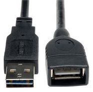 USB CABLE, 2.0 TYPE A PLUG-RCPT, 6"