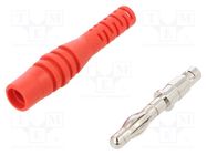 Connector: 4mm banana; plug; 32A; 30VAC; 60VDC; red; non-insulated STÄUBLI