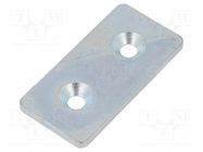 Flat bar; for profiles; W: 40mm; L: 80mm; steel; Size: 40mm; steel ELESA+GANTER