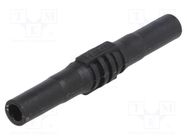 Connector: 4mm banana; socket; 15A; 1kV; black; nickel plated MUELLER ELECTRIC