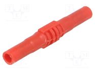 Connector: 4mm banana; socket; 15A; 1kV; red; nickel plated; 63.5mm MUELLER ELECTRIC