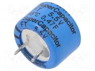 Supercapacitor; THT; 0.47F; 5.5VDC; -20÷80%; Body dim: Ø16.5x13mm KEMET