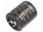 Capacitor: electrolytic; SNAP-IN; 1.2mF; 200VDC; Ø35x40mm; ±20% KEMET