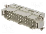 Connector: HDC; contact insert; male; CSE; PIN: 24; 24+PE; 16A; 600V ILME