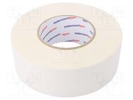 Tape: textile; W: 50mm; L: 50m; Thk: 0.31mm; white; 64N/cm; 10%; cotton HELLERMANNTYTON