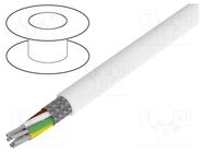 Wire; Alpha Essential C&C; 6x22AWG; PTFE; white; 600V; 30.5m; 100ft ALPHA WIRE