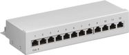 CAT 6 Mini/Desktop Patch Panel, 12 Port, grey - STP shielded